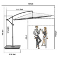 Holiday Best 10ft Patio Offset Cantilever Hanging Market Umbrella For Beach